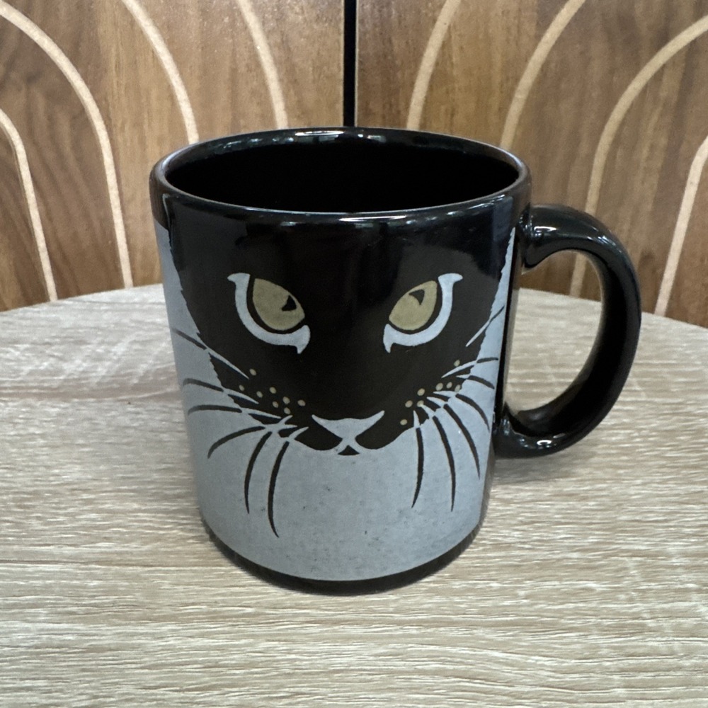 Vintage Waechtersbach West Germany Black Cat Mug